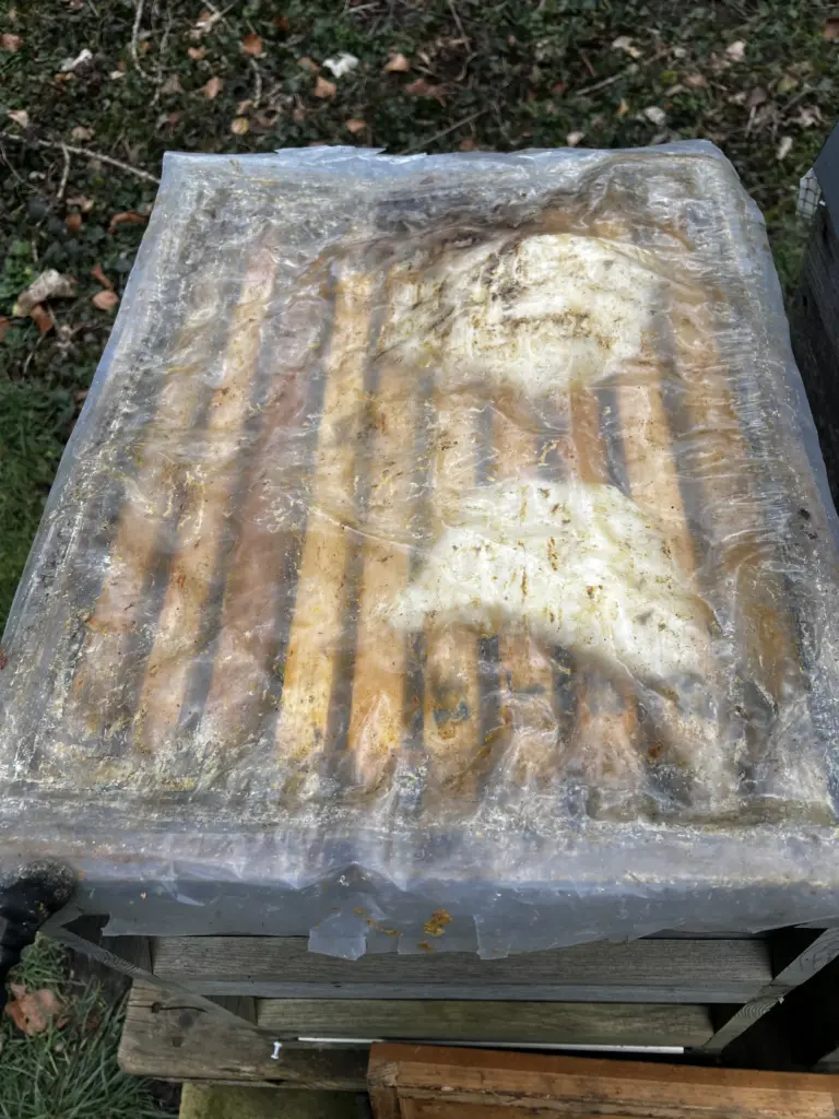 Folie auf den Futterteig und die Zarge